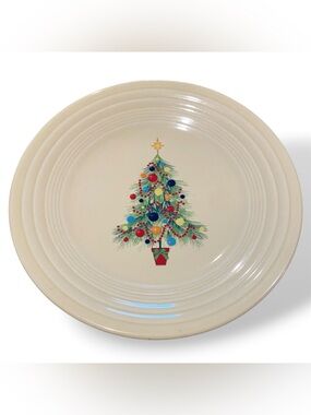 Fiesta Christmas Tree Luncheon Plate 9" Ivory Retired Holiday USA